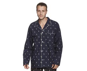 Polo Ralph Lauren Men's Printed Long Sleeve Woven Pyjama Top - Navy