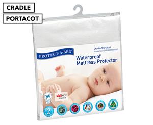 Protect-A-Bed Cradle/Portacot Waterproof Mattress Protector with Elastic Straps - White