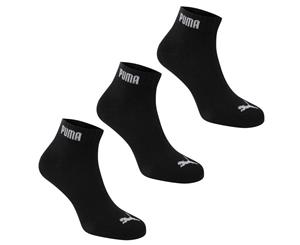 Puma Men 3 Pack Quarter Socks Mens - Black