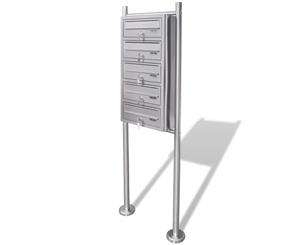 Quintuple Mailbox on Stand Stainless Steel Outdoor Letterbox Postbox