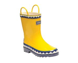 Regatta Great Outdoors Childrens/Kids Minnow Patterned Wellington Boots (Lifeguard Yellow/Navy) - RG1250