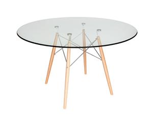 Replica Eames DSW Eiffel Round Dining Table | Glass | 120cm - Natural
