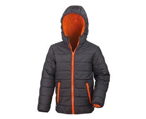 Result Core Childrens/Kids Junior Padded Showerproof & Windproof Jacket (Black/ Orange) - RW5242