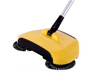 SOGA Auto Household Spin Hand Push Sweeper Home Broom Room Floor Dust Cleaner Mop Yellow