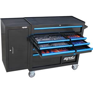 SP Tools Custom Series 236 Piece Black/Blue 11 Drawer Tool Trolley Roller Cabinet Kit SP50627