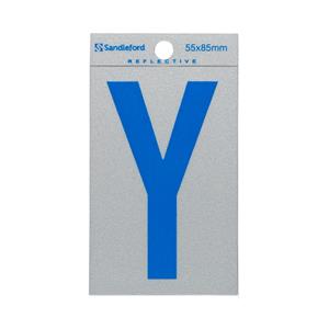 Sandleford 85 x 55mm 'Y' Self Adhesive Blue Reflective Letter