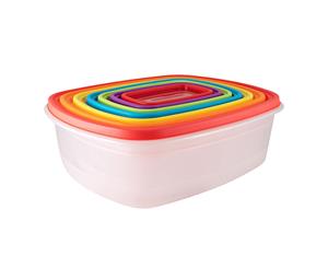 Scullery Fresh Prep Plastic Set of 7 Nest Storage Containers Multicolour