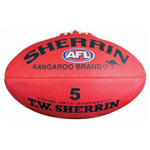 Sherrin Synthetic Australian Rules Ball Red 5