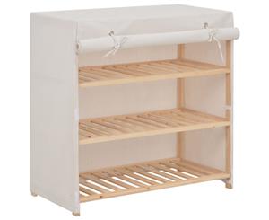 Shoe Cabinet with Cover White 79x40x80cm Fabric Storage Organiser Rack
