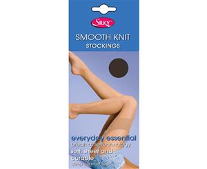 Silky Womens/Ladies Smooth Knit Stockings (1 Pairs) (Barely Black) - LW252