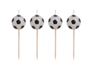 Soccer Fanatic Pick Soccer Ball Candles (8cm) - Pack of 4