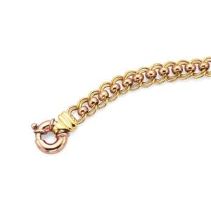 Solid 9ct Yellow Gold & Rose Gold 19.5cm Rollo Bracelet with Bolt Ring