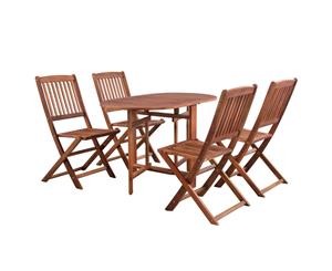 Solid Acacia Wood 5 Piece Outdoor Dining Set Garden Table Chairs Indoor