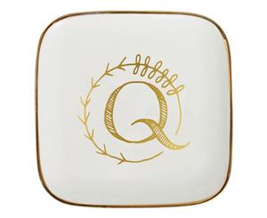 Splosh Alphabet Ceramic Trinket Plate (Letter Q)