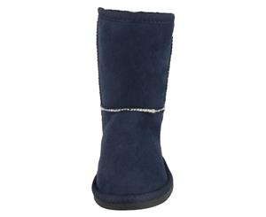 Spot On Childrens Girls Pull On Casual Winter Boots (Navy) - KM370