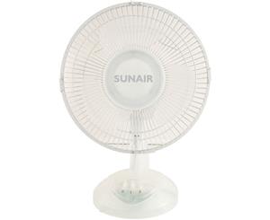 Sunair TDF23 23cm Desk Fan/Tilt/Swivel/Oscillating Head/Air Cooler Cooling