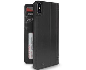 TWELVE SOUTH JOURNAL LEATHER FOLIO WALLET CASE FOR IPHONE XS MAX - BLACK