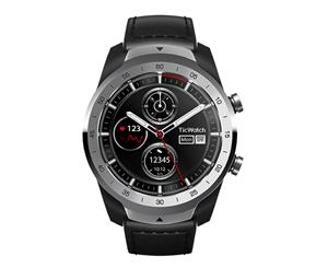 Ticwatch Pro Bluetooth Smart Watch IP68 Layered Display Wear OS by Google - Liquid Metal Silver
