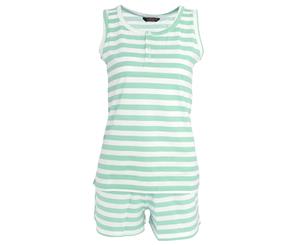 Tom Franks Womens/Ladies Short Striped Pyjama Set (Green Stripe) - N1170