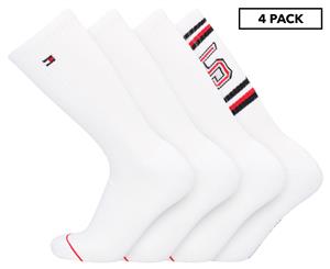 Tommy Hilfiger Men's Logo Crew Socks 4-Pack - White