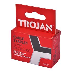 Trojan 12mm U Staples - 1000 Pack