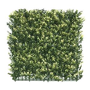 UN-REAL 50 x 50cm White Variegated Artificial Hedge Tile