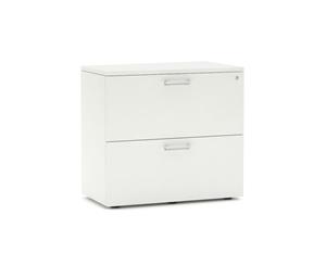 Uniform - Small 2 Drawer Lateral Filing Cabinet White Handle - white