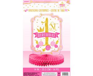 Unique Party Pink/Gold 1St Birthday Honeycomb Centrepiece (Pink/Gold) - SG11848