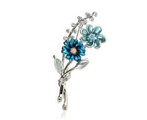 Vintage Flower Crystal Brooches Pin