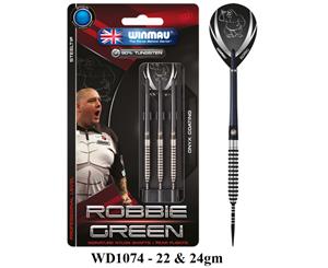 WINMAU Robbie Green Steel Tip 90% Tungsten Darts 22 - 24g - 22 Gram
