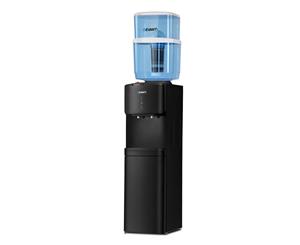 Water Cooler Dispenser Freestanding Chiller 22L Bottle Stand Ceramic Water Filter Purifier 6-Stage Filtration System Hot Cold Taps Office Household Black