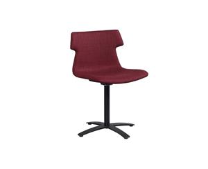 Wave Fabric Chair - Swivel Base Black - burgundy upholstered