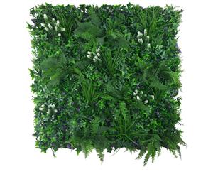 White Flowering Jungle Vertical Garden / Green Wall UV Resistant 1m x 1m