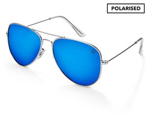 Winstonne Women's Landon Polarised Sunglasses - Silver/Blue