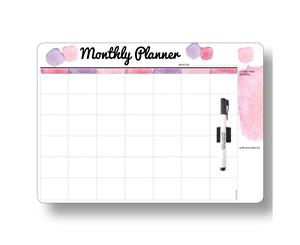 &quotMonthly Planner" Magnetic Whiteboard - Landscape - Pink