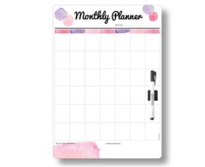&quotMonthly Planner" Magnetic Whiteboard - Pink