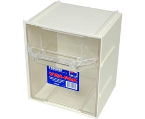 1H042 FISCHER PLASTIC Large Visi Pak Storage Drawer With Clips - Fischer Plastic Made From G.P. H.I. Styrene LARGE VISI PAK STORAGE DRAWER