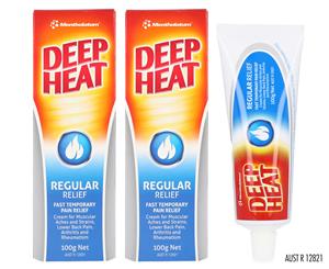 2 x Deep Heat Regular Pain Relief Cream 100g