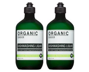 2 x Organic Choice West Indian Lime & Coconut Dishwashing Liquid 500mL