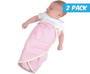 2 x The First Years Easy Wrap Swaddler - Pink Butterfly