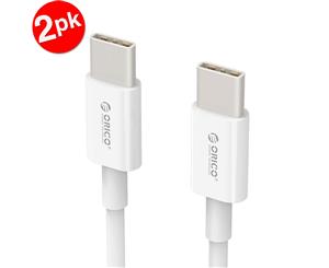 2PK Orico White 1m Type-C Charging/Charge Fast Data Sync Cable for Smartphones