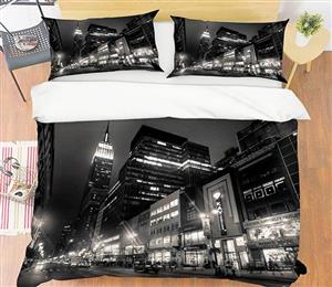 3D Night City 091 Bed Pillowcases Quilt