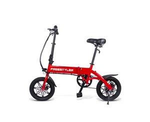 3rd Gen Freestyler 14" Full Aluminium Foldable 250W E-Bike Electric Bicycle 6.6Ah 250W Hub Motor - Red