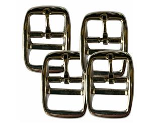 4 X Curved Double Bar Buckle Nickle Plated 1" - 25Mm Horse Rug Hobby