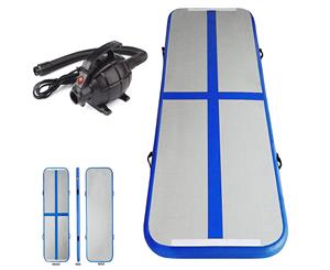 5Mx1Mx20CM Inflatable Air Track Mat Tumbling Floor Home Gymnastics Mat with Electric Pump - Blue