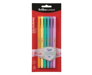 6pc Artline Supreme 0.6mm Fine Point Pens Art/Crafts Pen Assorted Pastel Colours