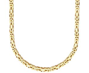 925 Sterling Silver Bling Chain - BYZANTINE 4x4mm gold