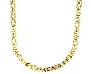 925 Sterling Silver Bling Chain - BYZANTINE 6x6mm gold