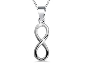.925 Sterling Silver Highly Polished Infinity Pendant-Silver