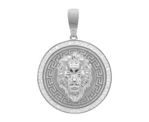 925 Sterling Silver Pendant - GREEK 3D LION - Silver